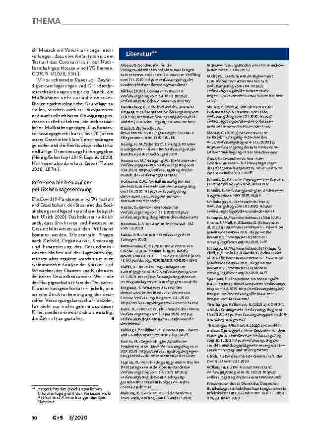 Vorschauseite 5: Die Corona-Pandemie und das Grundgesetz – Anmerkungen nicht nur zu Rechtsfragen