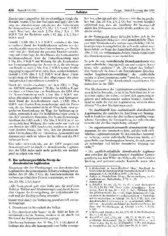 Vorschauseite 2: Verfassungsrechtliche Destabilisierung des GBA durch das AMNOG