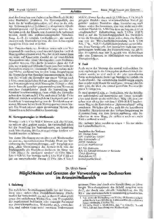 Vorschauseite 4: Verträge nach § 130c SGB V — eine frühe Nutzenbewertung