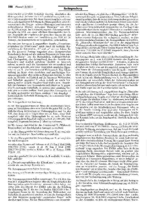 Vorschauseite 2: Zur Beanstandung einer werblichen Angabe für ein ArzneimittelUWG §§ 3, 12 II, 4 Nr. 11, 5; HWG § 3