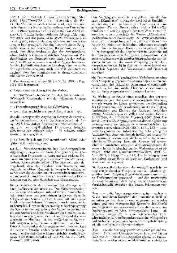 Vorschauseite 4: Zur Beanstandung einer werblichen Angabe für ein ArzneimittelUWG §§ 3, 12 II, 4 Nr. 11, 5; HWG § 3