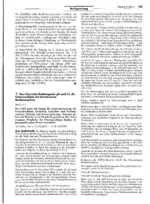 Vorschauseite 5: Zur Beanstandung einer werblichen Angabe für ein ArzneimittelUWG §§ 3, 12 II, 4 Nr. 11, 5; HWG § 3