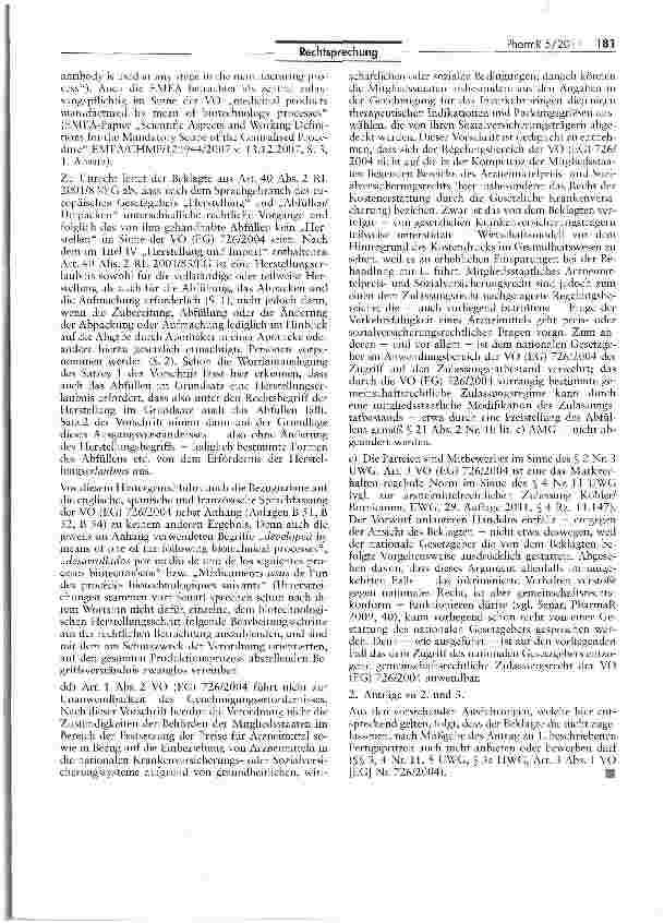 Vorschauseite 4: Abfüllen von Fertigspritzen als „Herstellung eines Arzneimittels