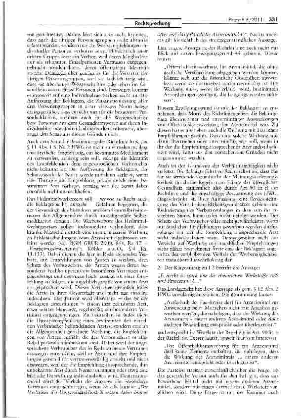 Vorschauseite 3: Werbeaussage durch nicht individualisierte Arztegruppe („Die moderne Medizin setzt auf ...)