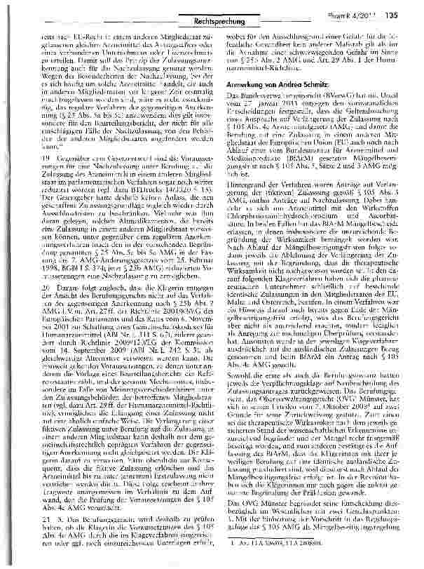 Vorschauseite 4: Antrag auf Anerkennung von ausländischen Zulassungen gemäß § 105 Abs. 4c AMG im Nachzulassungsverfahren RL 2001/83/EG Art. 28, 29; AMG §§ 25b, 105 IVc und V Satz 1 bis 3