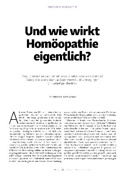 Vorschauseite 1: Und wie wirkt Homöopathie eigentlich?