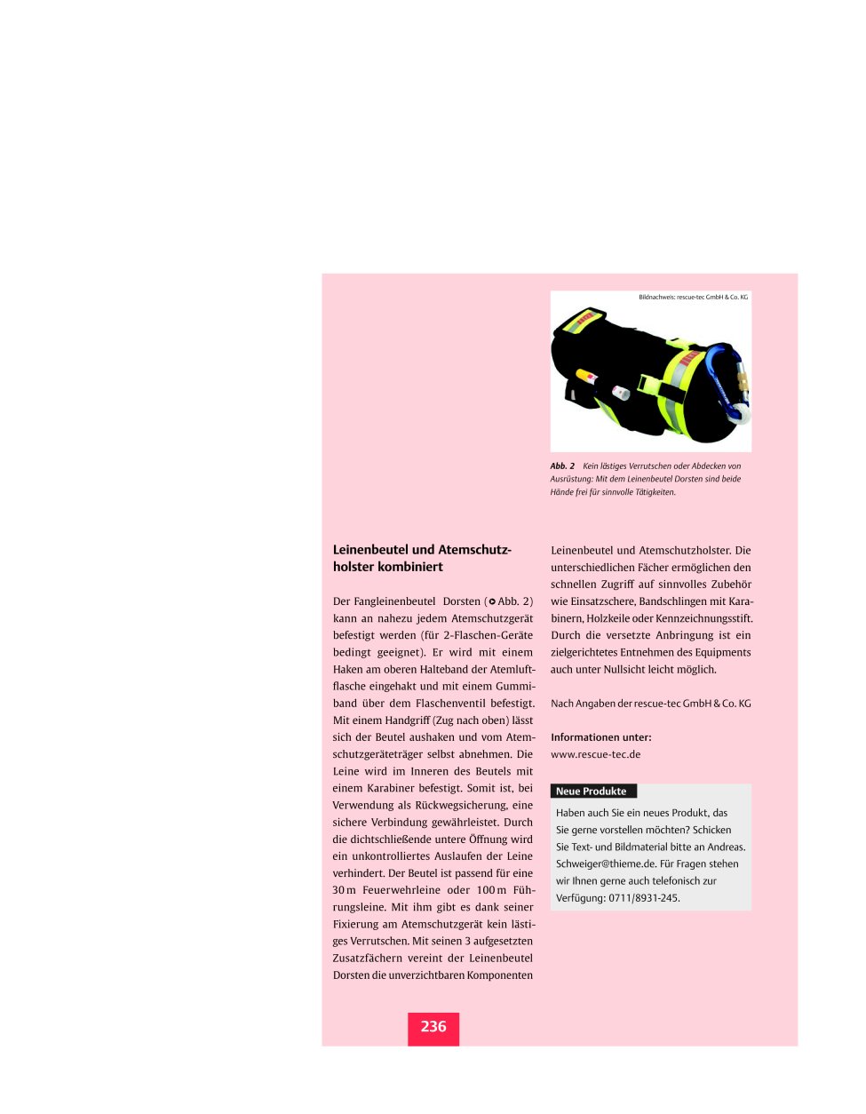 Vorschauseite 1: Leinenbeutel und Atemschutzholster kombiniert
