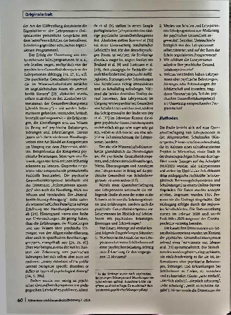 Vorschauseite 2: Schulprogramme zur Förderung der psychischen Gesundheit. Die psychische Gesundheitskompetenz von Lehrpersonen als wichtiger Umsetzungsfaktor.