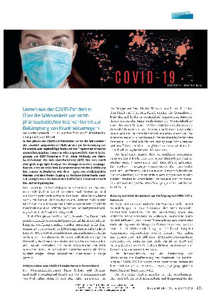 Vorschauseite 1: Lernen aus der COVID-Pandemie: Über die Wirksamkeit von nicht-pharmazeutischen Interventionen zur Bekämpfung von Krankheitserregern