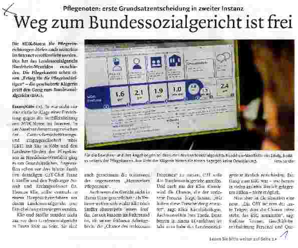 Vorschauseite 1: Weg zum Bundessozialgericht ist frei