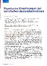Vorschauseite 1: Psychische Einwirkungen bei beruflichen Auslandseinsätzen