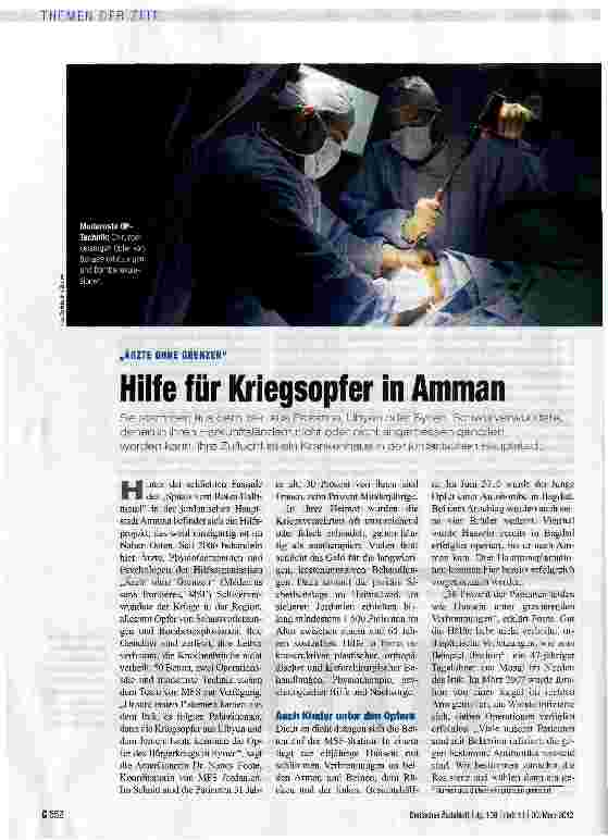 Vorschauseite 1: Hilfe für Kriegsopfer in Amman