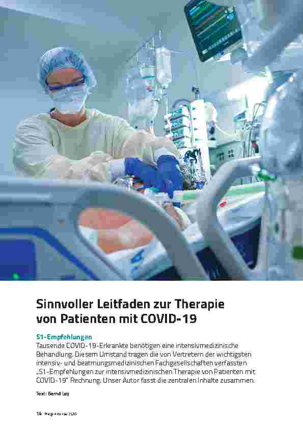 Vorschauseite 1: Sinnvoller Leitfaden zur Therapie von Patienten mit COVID-19