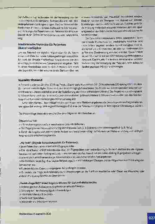 Vorschauseite 2: Virtuelles Krankenhaus soll Gesundheitssystem verbessern.