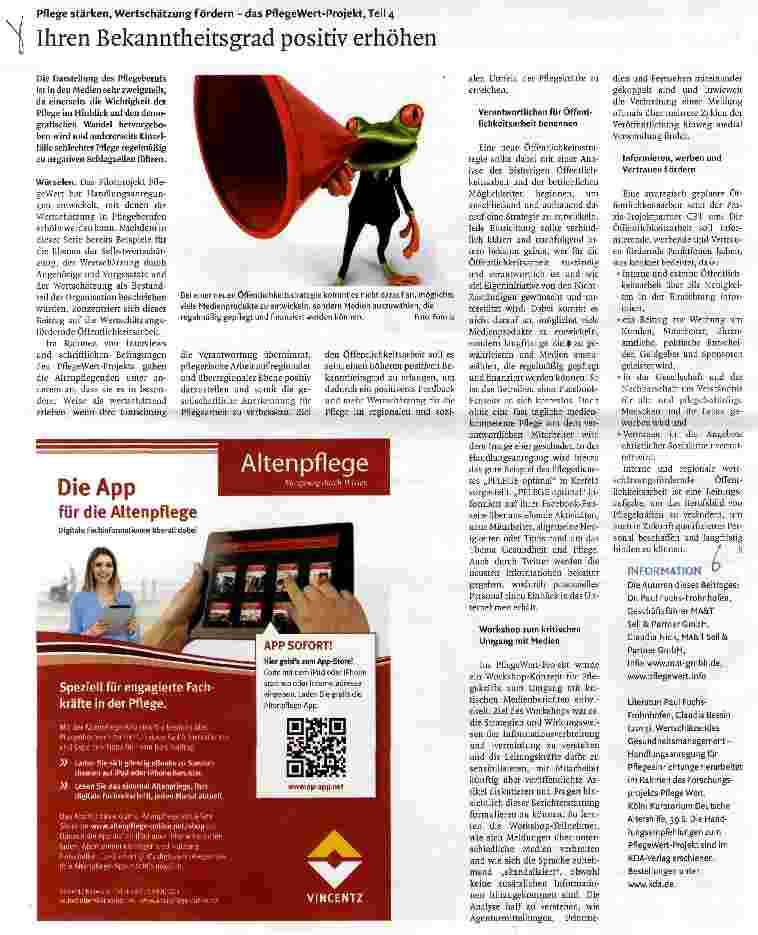 Vorschauseite 1: Pflege stärken, Wertschätzung fördern - das PflegeWert-Projekt, Teil 4 Ihren Bekanntheitsgrad positiv erhöhen