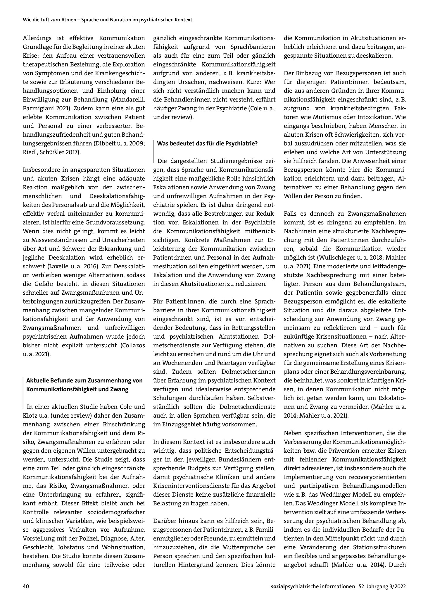Vorschauseite 2: Lost in Translation? Zusammenhänge zwischen Kommunikationsfähigkeit und Eskalationen in der Psychiatrie