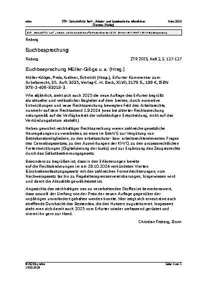 Vorschauseite 1: Buchbesprechung