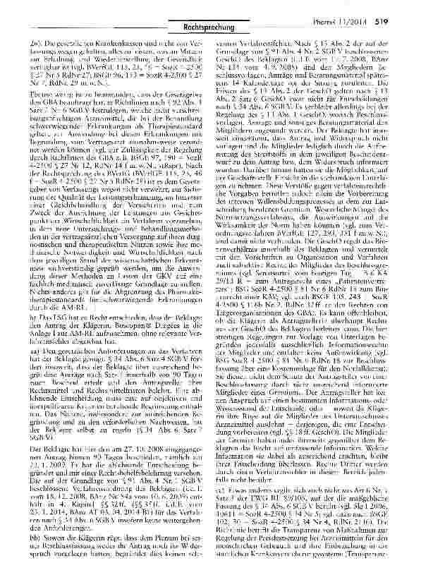 Vorschauseite 4: Aufnahme des Arzneimittels Buscopan® als Standardtherapie zur Behandlung von Reizdarmsyndrom SGB V §§ 34 VI, 91 IV, 92 I 2 Nr. 6