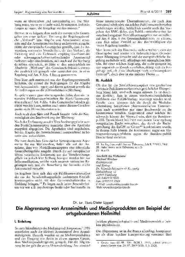 Vorschauseite 4: Publikumswerbeverbot für die „Pille danach - europarechtskonform?