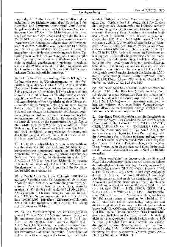 Vorschauseite 3: Werbeverbot für zulassunqspflichtiqe Arzneimittel (Weihrauch-Extrakt-Kapseln)RL 2001/83/EG Art. 3 Nr. 1, Art. 3 Nr. 2
