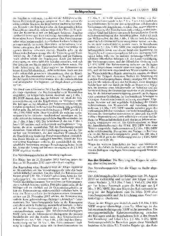 Vorschauseite 5: Forschungsvereinbarung zwischen staatlicher Hochschule und privatem Arzneimittelkonzern1FG NRW § 2 III; GG Art. 5 III 1; HG NRW § 71a