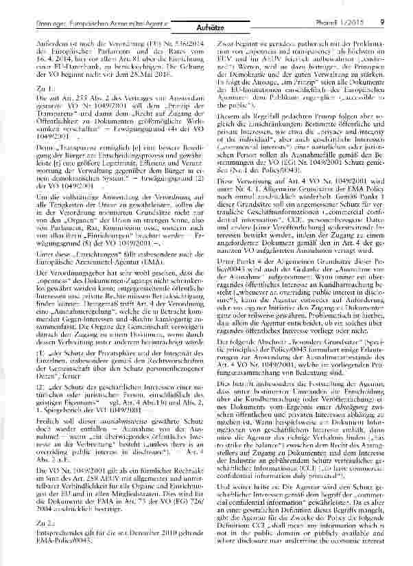Vorschauseite 3: Zur Veröffentlichungspolitik der Europäischen Arzneimittel-Agentur