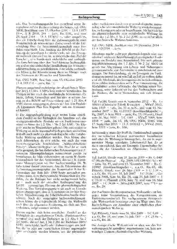 Vorschauseite 2: Abgrenzung Arzneimittel/Lebensmittel (Liponsäure)AMG SS 2 I Nr. 2, 21 IV Satz 1
