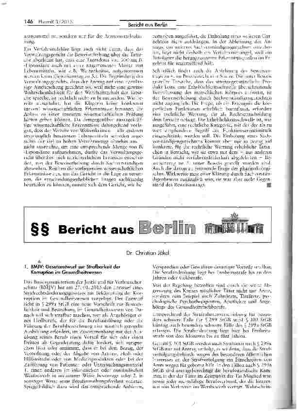 Vorschauseite 5: Abgrenzung Arzneimittel/Lebensmittel (Liponsäure)AMG SS 2 I Nr. 2, 21 IV Satz 1