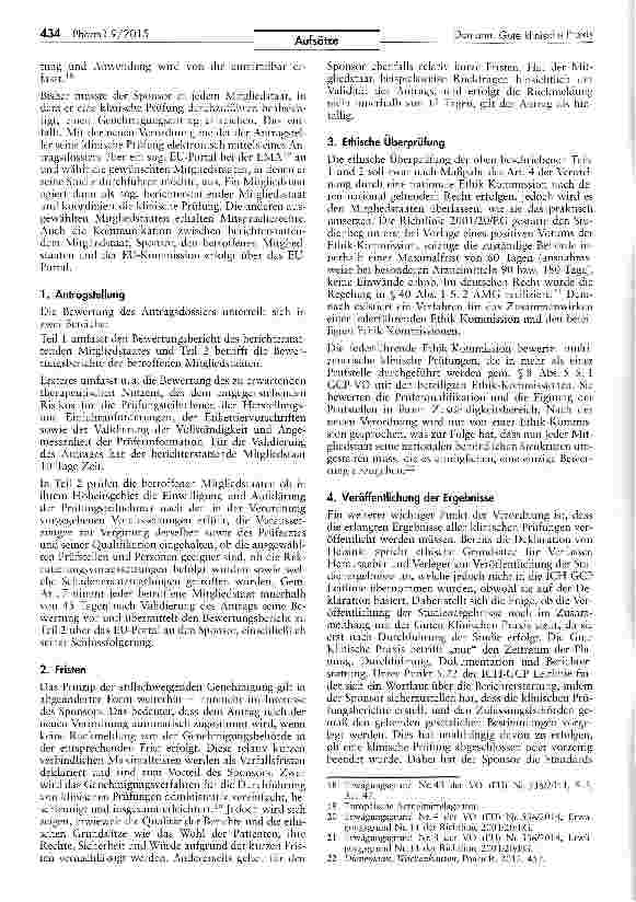 Vorschauseite 4: Innovationen bei der Guten Klinischen Praxis. Die rechtliche Bedeutung der ICH-GCP Leitlinie nach der neuen Verordnung 536/2014 über klinischePrüfungen mit Humanarzneimitteln