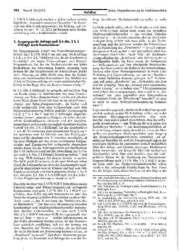 Vorschauseite 3: Die Bewertung neuer Untersuchungsund Behandlungsmethoden mit Medizinprodukten hoher Risikoklasse nach § 137h SGB V