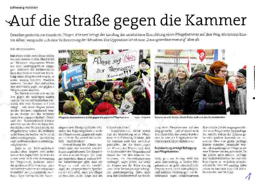 Vorschauseite 1: Auf die Straße gegen die Kammer