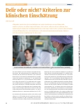 Vorschauseite 1: Delir oder nicht? Kriterien zur klinischen Einschätzung