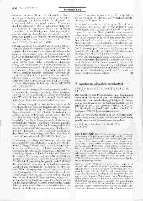 Vorschauseite 3: Irreführende Arzneimittelwerbung mit „Wirtschaftlichkeit