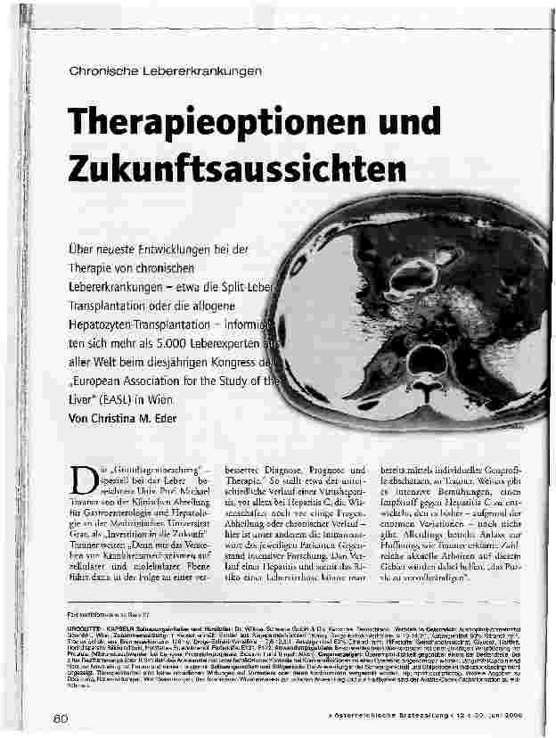 Vorschauseite 1: Chronische LebererkrankungenTherapieoptionen und Zukunftsaussichten