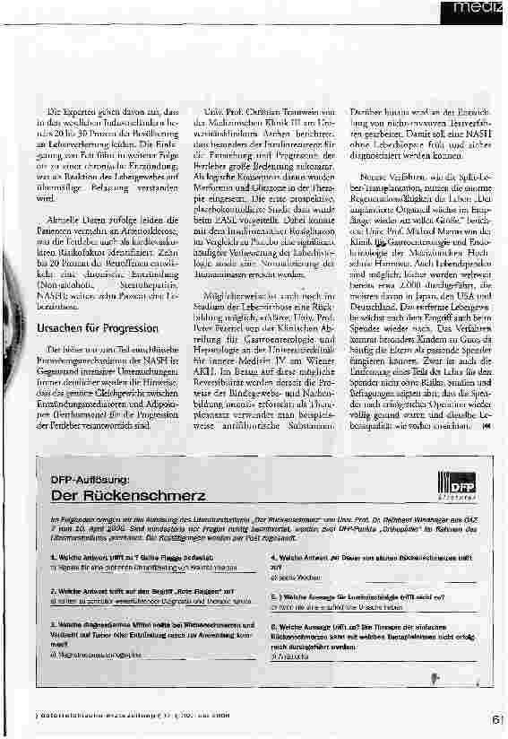 Vorschauseite 2: Chronische LebererkrankungenTherapieoptionen und Zukunftsaussichten