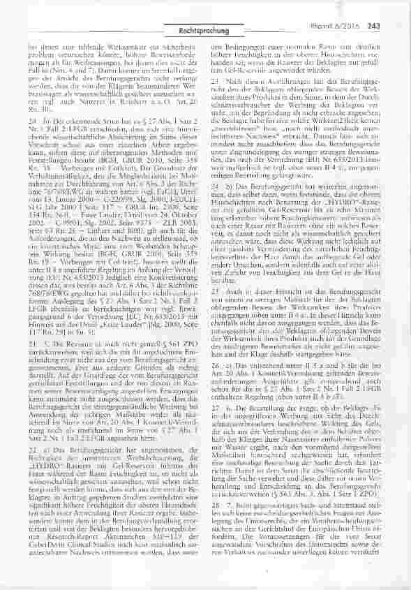 Vorschauseite 5: Belegbarkeit von Werbeaussagen über kosmetische Mittel