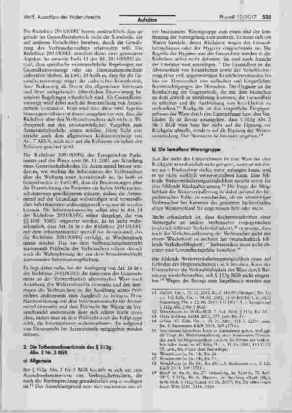 Vorschauseite 3: Ausschluss des Widerrufsrechts gern. § 312g Abs. 2 Nr. 3 BGB beim Fernabsatz von Arzneimitteln