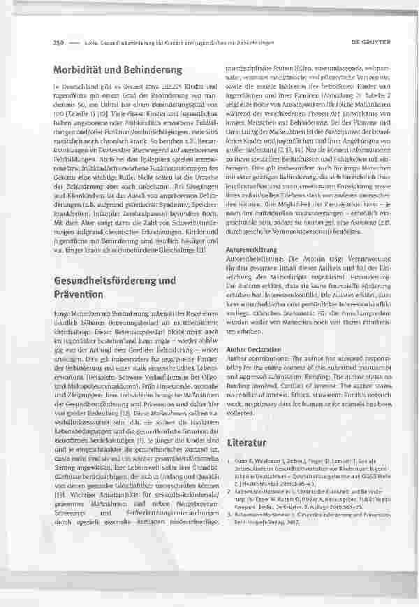 Vorschauseite 4: Gesundheitsförderung bei Kindern und Jugendlichen mit Behinderungen