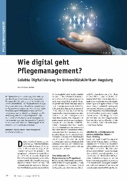 Vorschauseite 1: Wie digital geht Pflegemanagement? Gelebte Digitalisierung im Universitätsklinikum Augsburg.