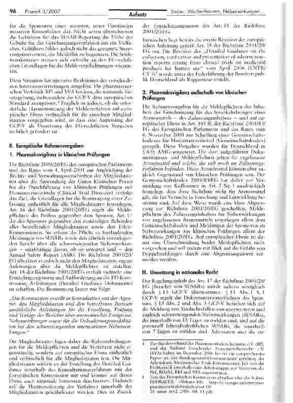 Vorschauseite 2: Meldung von Nebenwirkungen aus klinischen Studien an Ethik-Kommissionen