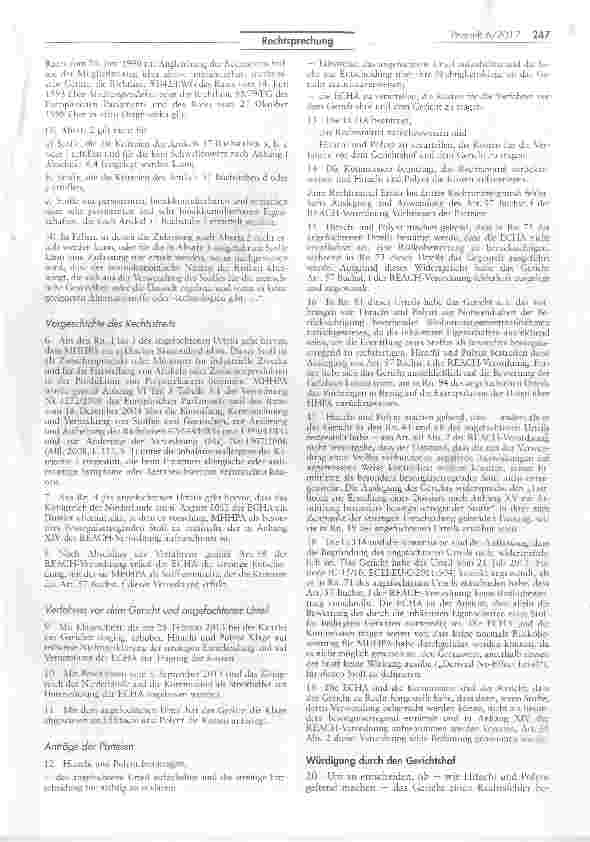 Vorschauseite 3: Aufnahme besonders besorgniserregender Stoffe in die Kandidatenliste durch die EuropäischeChemikalienagentur (ECHA)