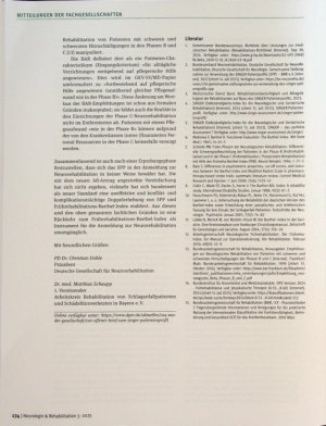 Vorschauseite 4: Das SINGER-Patientenprofil ist für die Anmeldung zur Neurorehabilitation nicht geeignet