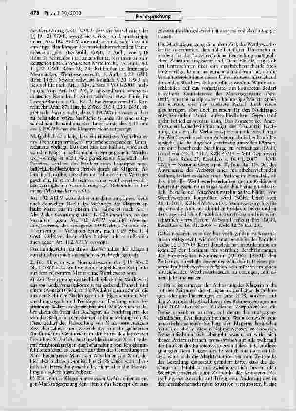 Vorschauseite 3: Forderungen aus einem Lieferungsvertrag für ein Arzneimittel unter Verwendung des gelieferten Grundstoffes GentamicinGWB §§ 19 I, II Nr. 1, IV Nr. 2, 20, 21, 33 1; BGB §§ 134, 141…