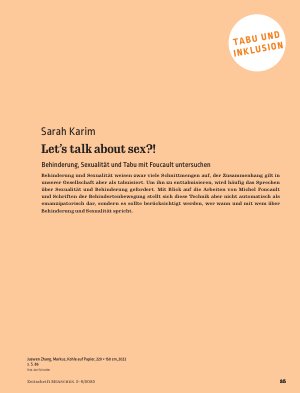 Vorschauseite 2: Let’s talk about sex? !