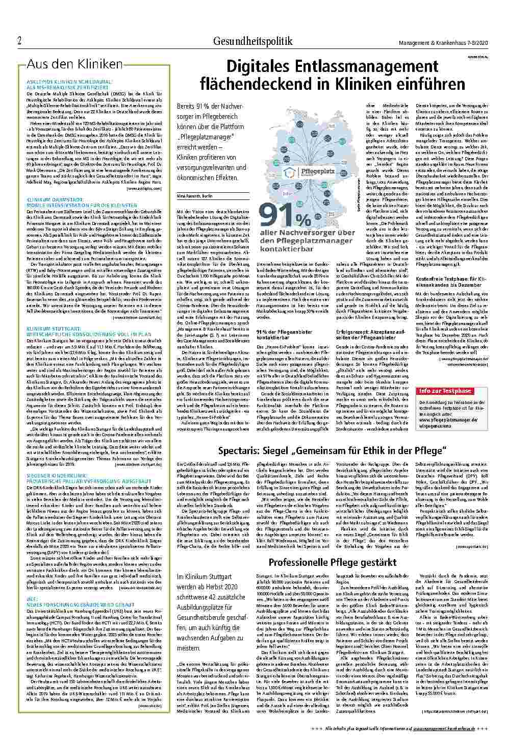 Vorschauseite 2: Post Corona – Was lernen wir und was bleibt Gesundheitsökonomie