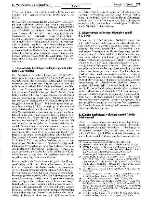Vorschauseite 3: Damoklesschwert De-facto-Vergabe: Konsequenzen vergaberechtswidriger Verträge im Gesundheitswesen nachheutiger und künftiger Rechtslage