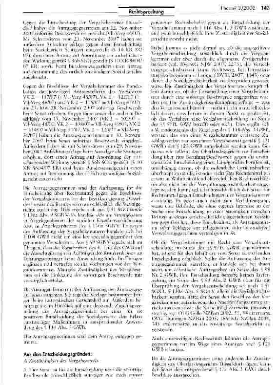 Vorschauseite 3: Vergaberecht gilt auch für Pharma-Rabattverträge nach § 130a Abs. 8 SGB V