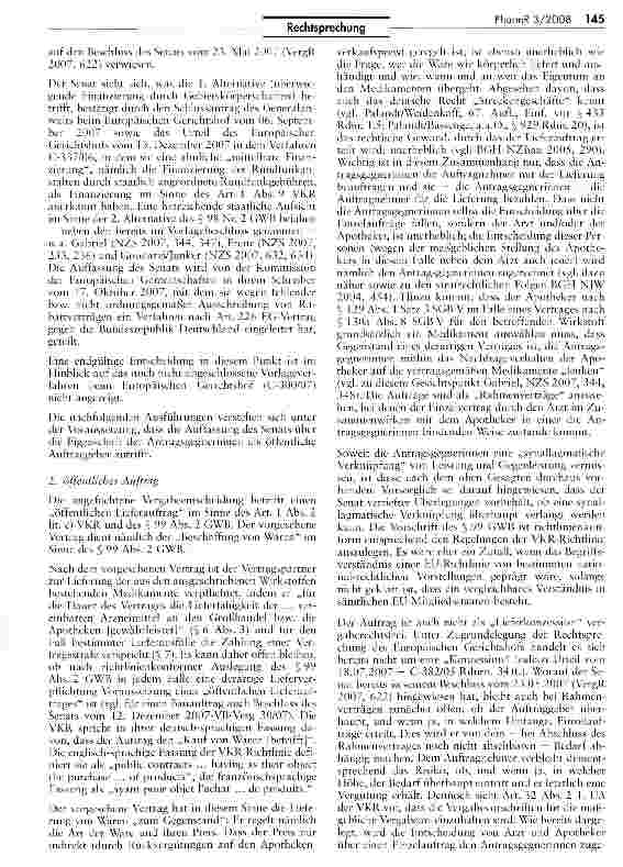 Vorschauseite 5: Vergaberecht gilt auch für Pharma-Rabattverträge nach § 130a Abs. 8 SGB V