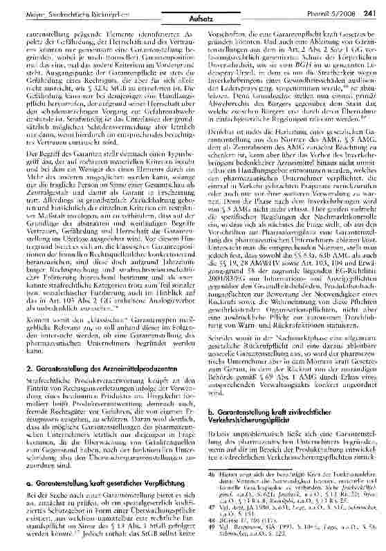 Vorschauseite 6: Die strafrechtliche Rückrufpflicht des pharmazeutischen Unternehmers