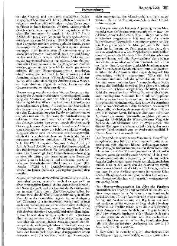 Vorschauseite 4: Der Totalaustausch eines Wirkstoffes im Rahmen der Nachzulassung ist zulässig